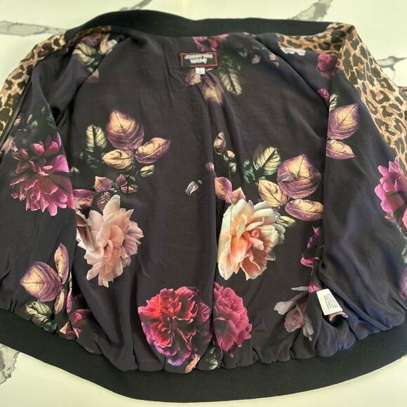 Johnny Was Brown and Black Leopard Print Jacket 100% Silk - Picture 5 of 5